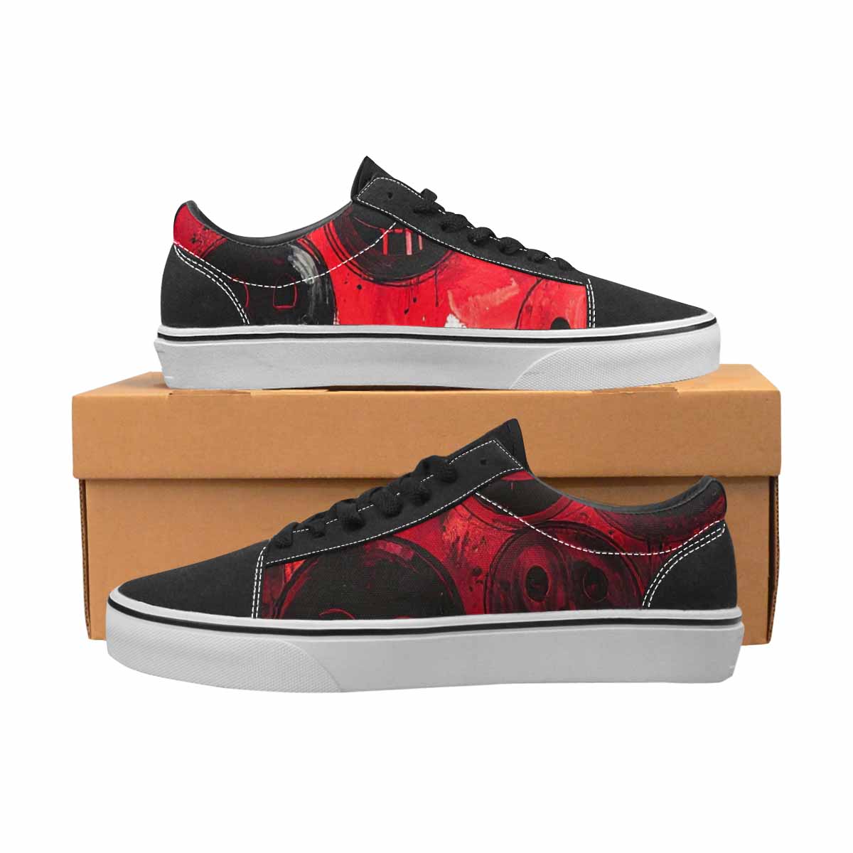 WOMEN'S Melting Moon Smiley Lace-Up Canvas Dreamcore Shoes