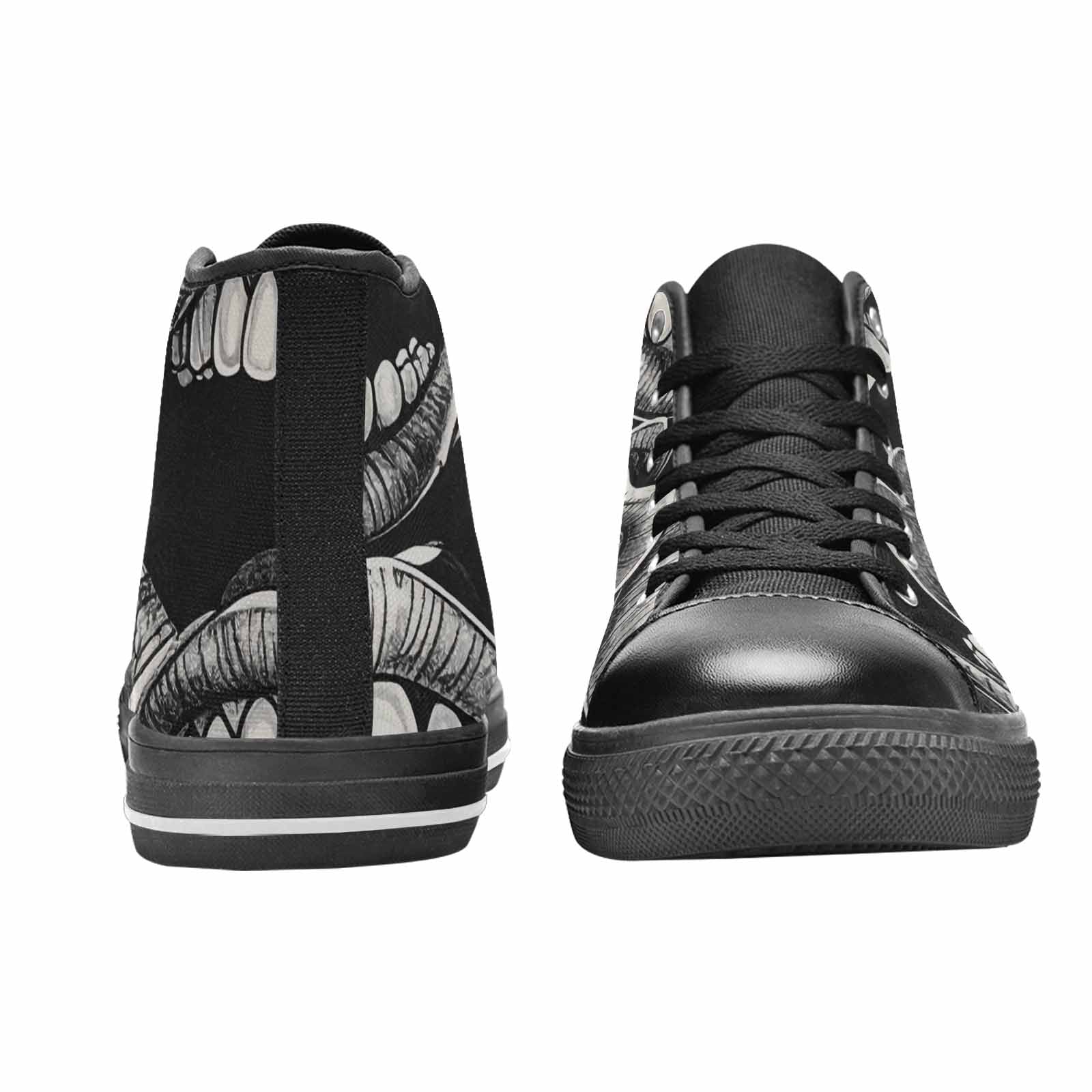 MEN'S Googly Cartoon Mouths High Top Canvas Vibrant Chaos Custom Sneakers