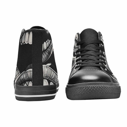 MEN'S Googly Cartoon Mouths High Top Canvas Vibrant Chaos Custom Sneakers