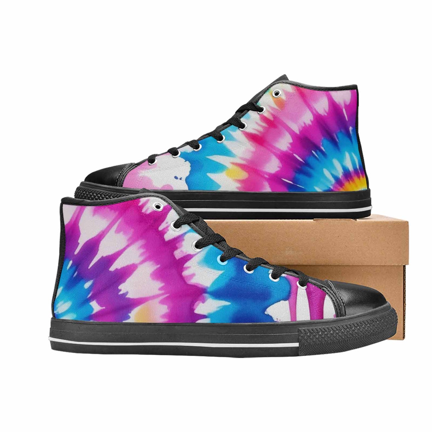 WOMEN'S Tie Dye Drip High Top Canvas Dreamcore Custom Sneakers