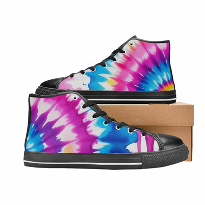 WOMEN'S Tie Dye Drip High Top Canvas Dreamcore Custom Sneakers