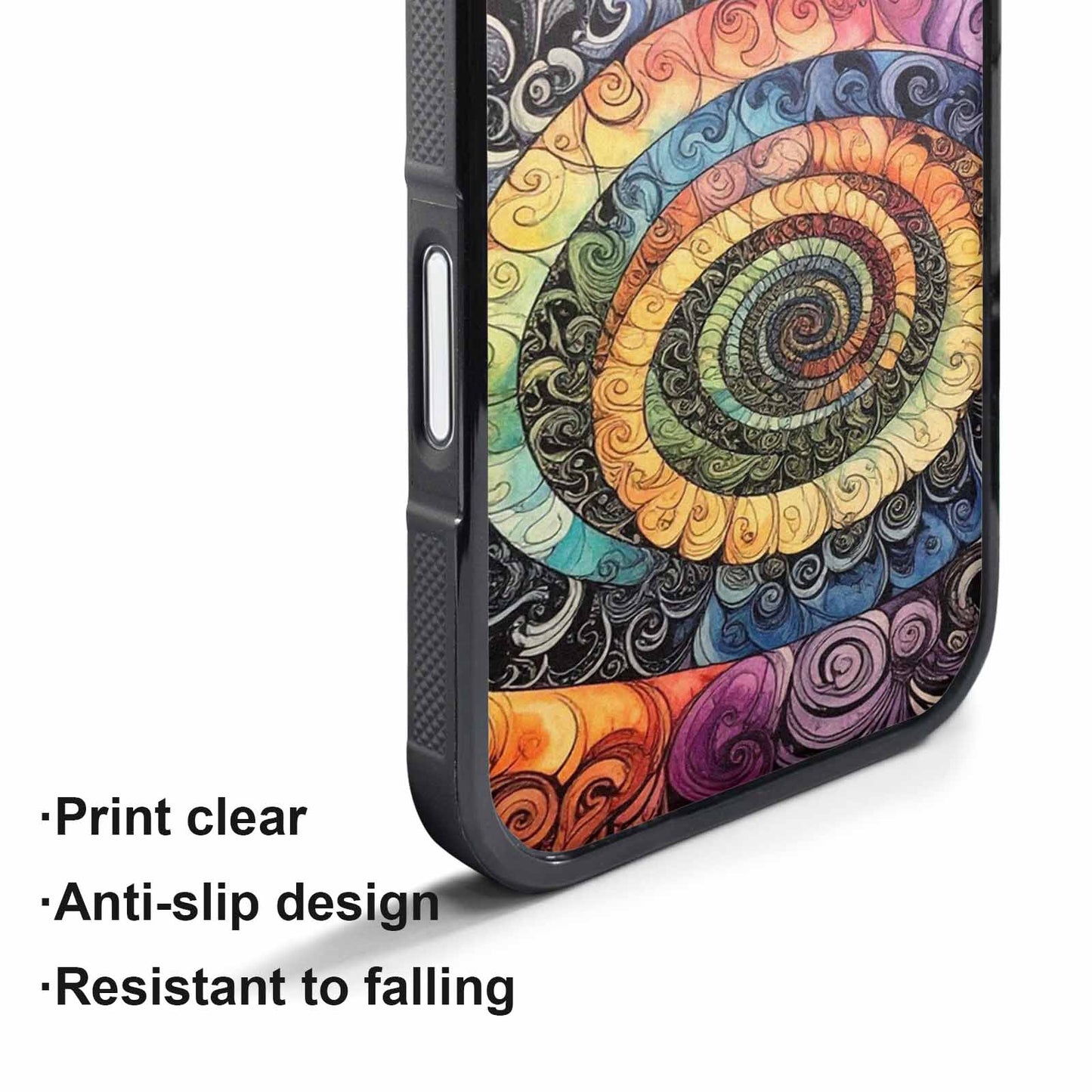 iPhone 17 Pro Max Case — Tie Dye Swirls (black Tie Dye, Custom Art Phone Cover