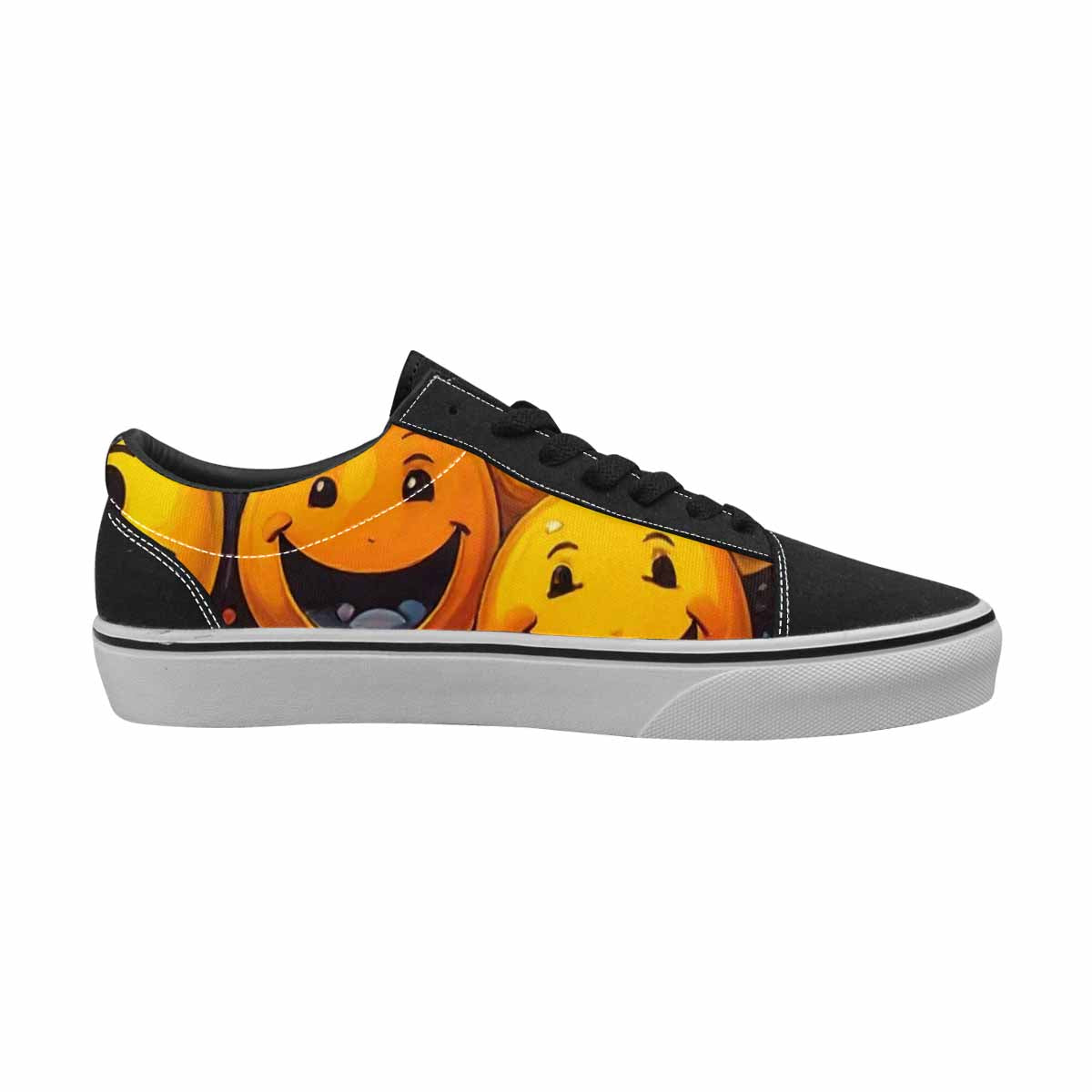WOMEN'S Melting Moon Smiley — Lace-Up Canvas Dreamlike Custom Shoes