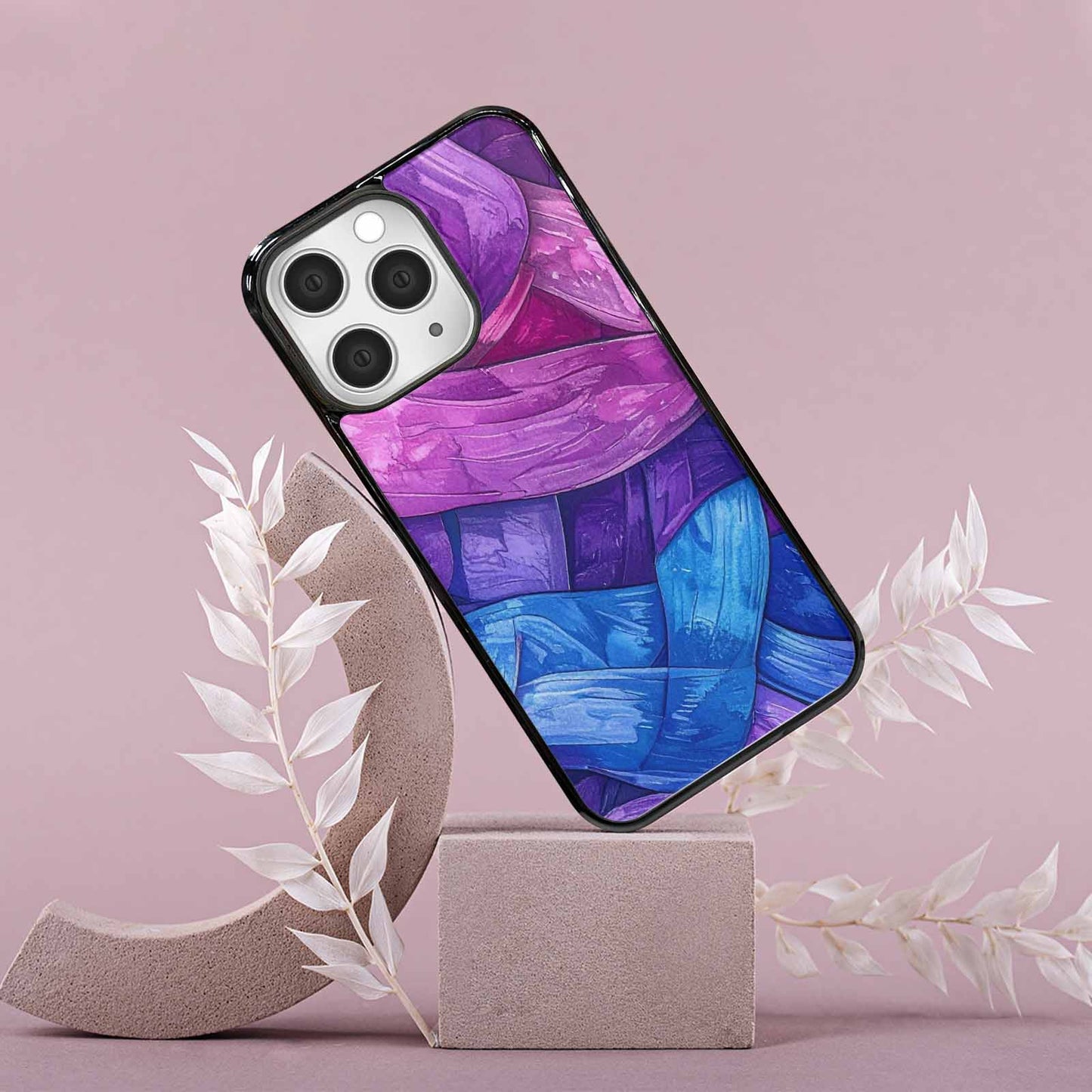iPhone 15 Pro Max Case — Bisexual Flag Color Theme Small Rainbow, Custom Print Case Cover