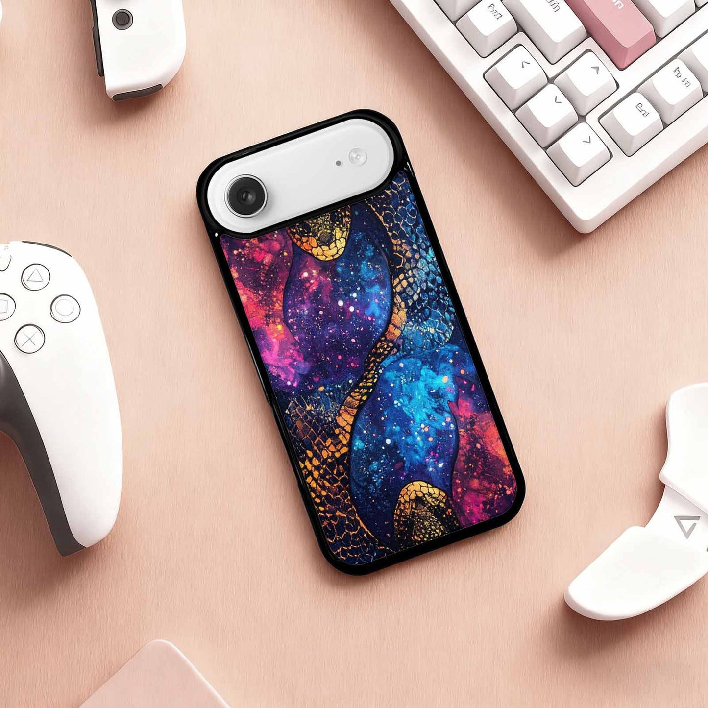 iPhone 17 Air Case — Snake Print Galaxy Seamless Pattern Animal, Custom Phone Case