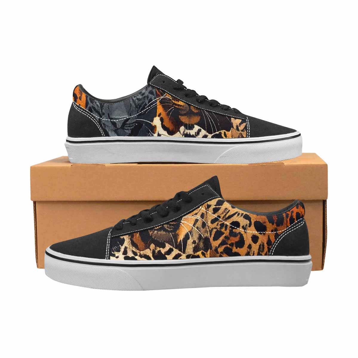WOMEN'S Animal Print Canvas Lace-Up Dark Academia Shoes