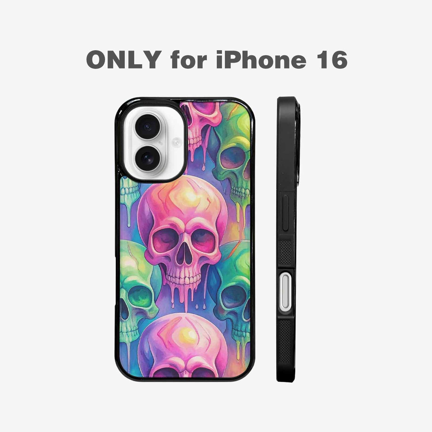 iPhone 16 Case — Candy Color Dripping Skulls Custom, Custom Designed Case Cover