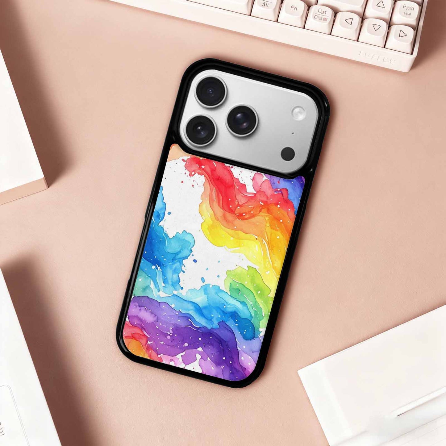 iPhone 17 Pro Case — Watercolor Splash Abstract Pattern Seamless Watercolor, Customized Protective Case