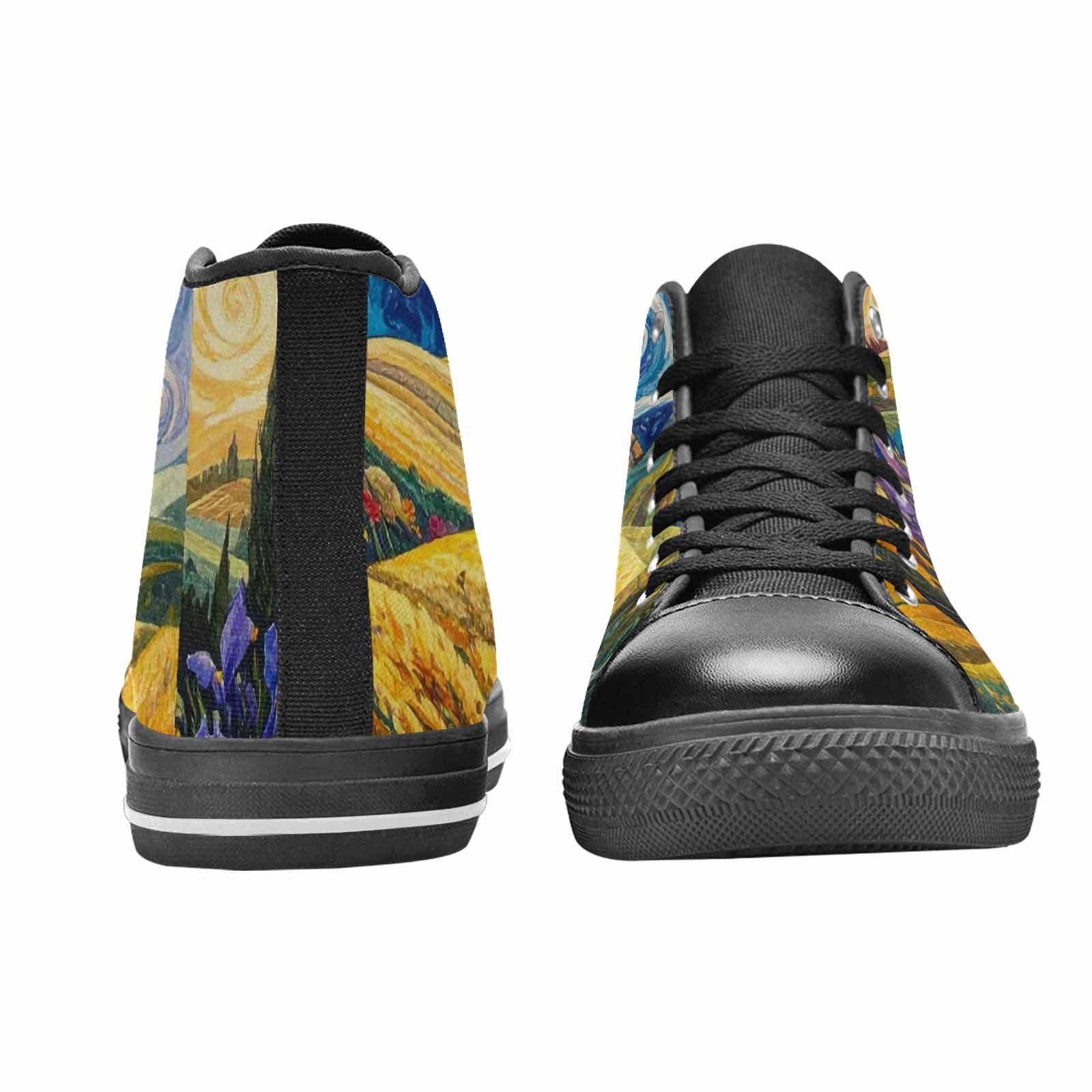 MEN'S Van Gogh-Style Swirl High Top Canvas Dreamcore Custom Sneakers