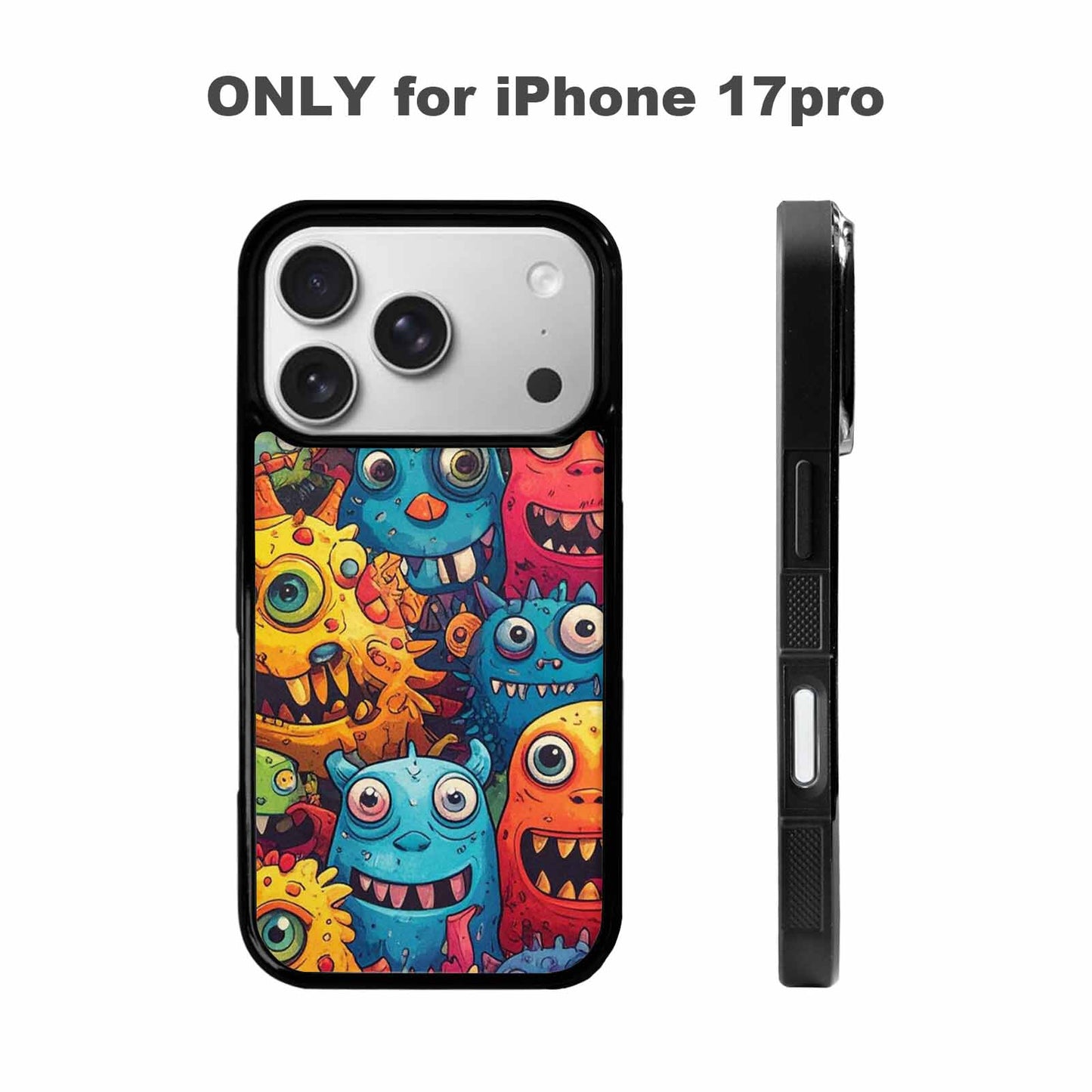iPhone 17 Pro Case — Small Cartoon Monster Character Pattern Cartoon, Unique Phone Case Design