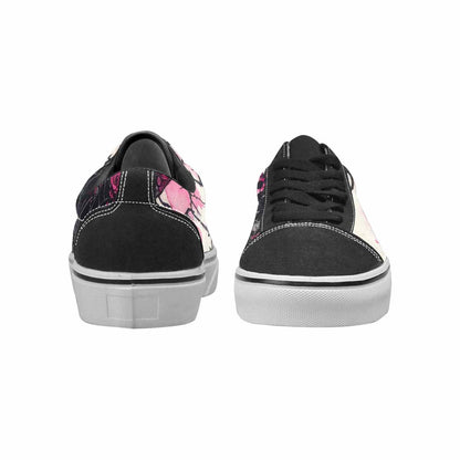 WOMEN'S Skull Roses Lace-Up Canvas Vibrant Chaos Custom Sneakers
