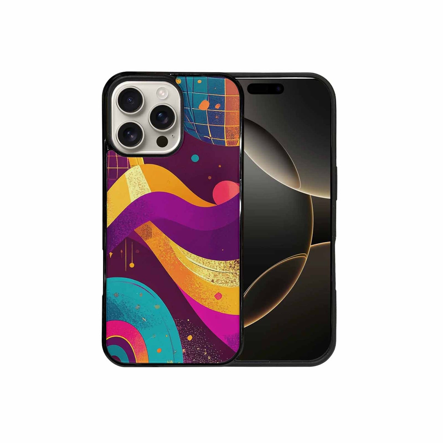 iPhone 16 Pro Max Case — 1970s Disco Art Pattern, Personalized Phone Case