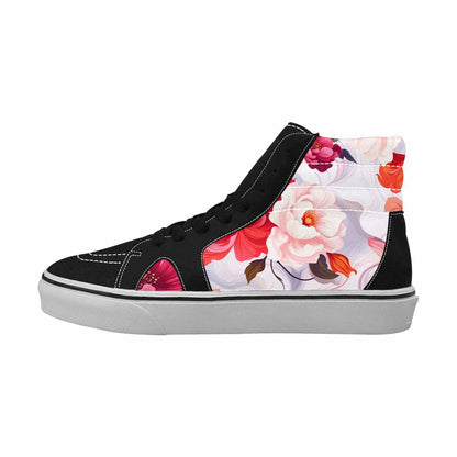 MEN'S Marble Floral High Top Canvas Vibrant Chaos Shoes