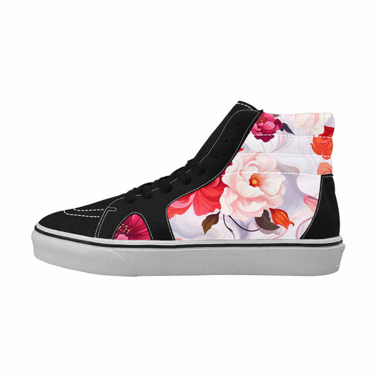 MEN'S Marble Floral High Top Canvas Vibrant Chaos Shoes
