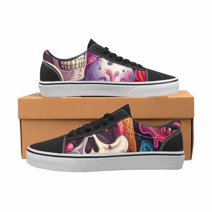 WOMEN'S Ice Cream Monsters  Lace-Up Canvas Kaleidoscope Sneakers