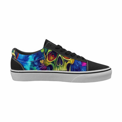 MEN'S Tie Dye Skulls Print Canvas Lace-Up Surreal Sneakers