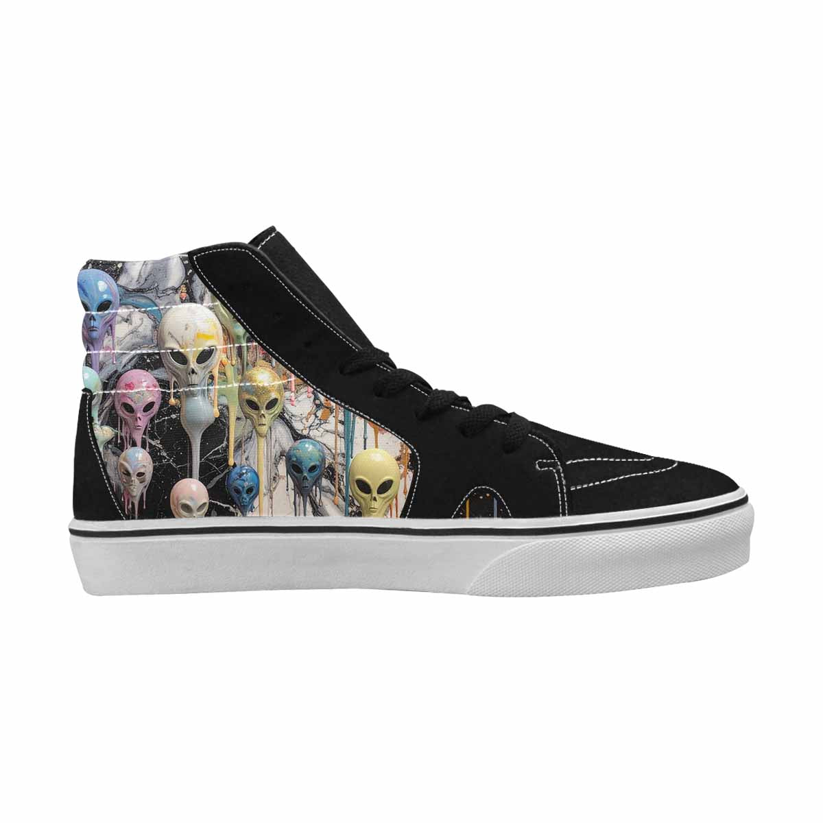 MEN'S Aliens  Marble Melting High Top Canvas Dreamcore Custom Shoes