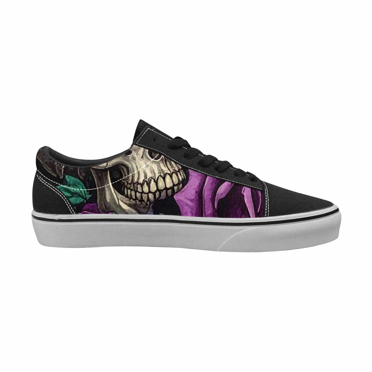 WOMEN'S Skulls Roses Gothic Filigree Canvas Lace-Up Surreal Custom Shoes