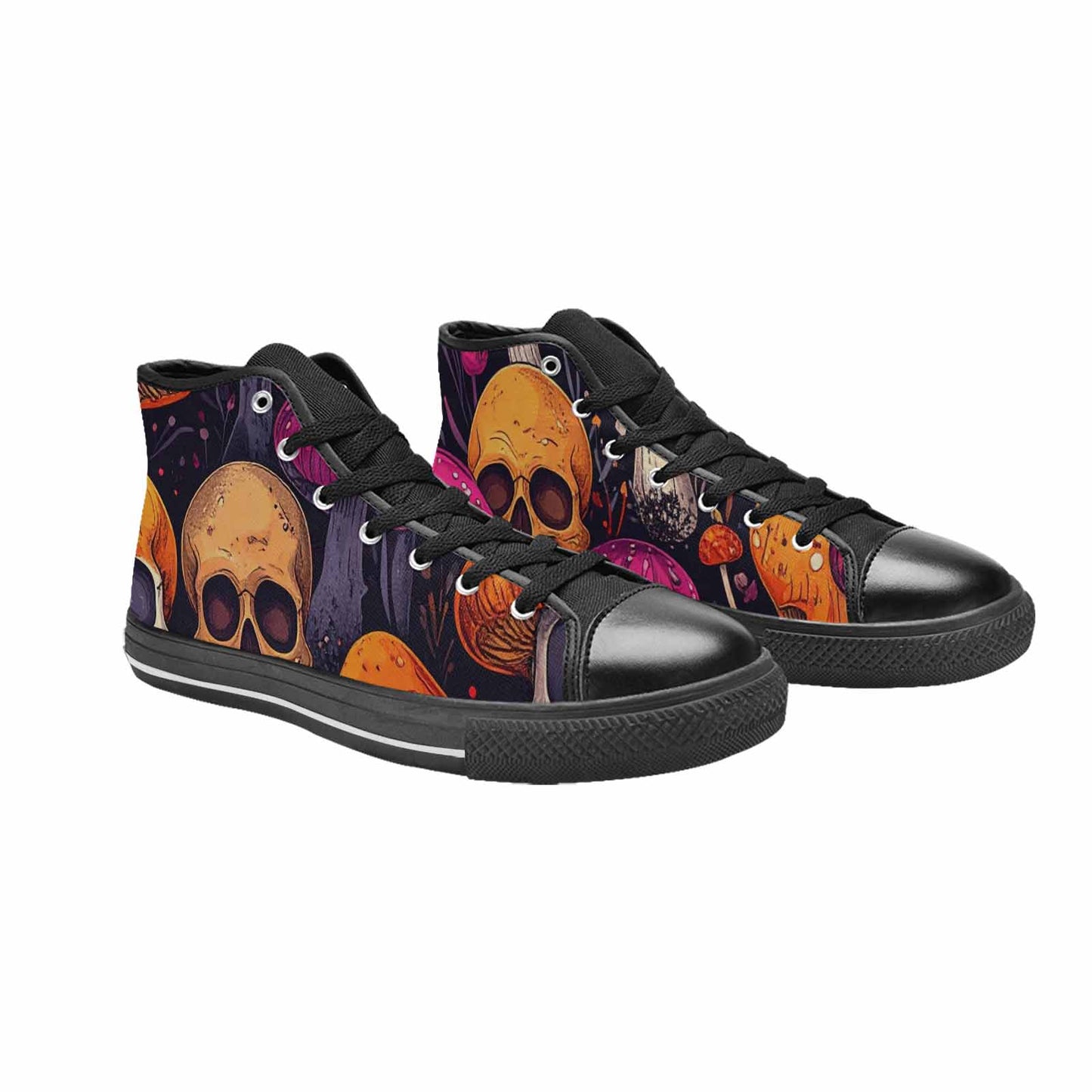 MEN'S Mushroom Skulls High Top Canvas Y2K Custom Sneakers