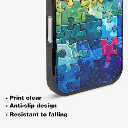 iPhone 16 Plus Case — Autism Puzzle Pieces Puzzle Piece Pattern, Custom Art Phone Cover