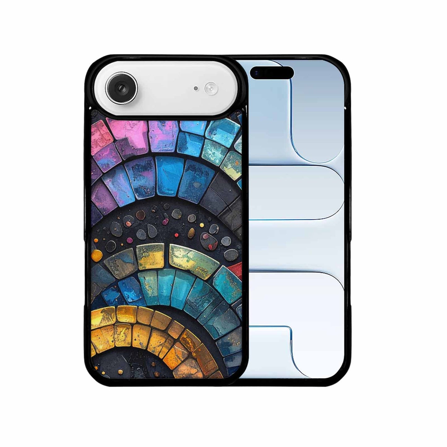 iPhone 17 Air Case — Metallic Reptile Rainbow Arc Original Art, Custom Made Phone Cover