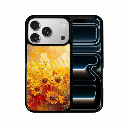 iPhone 17 Pro Case — Impressionist Sunflower Brushstroke Pattern Hundreds Floral, Custom Print Case Cover