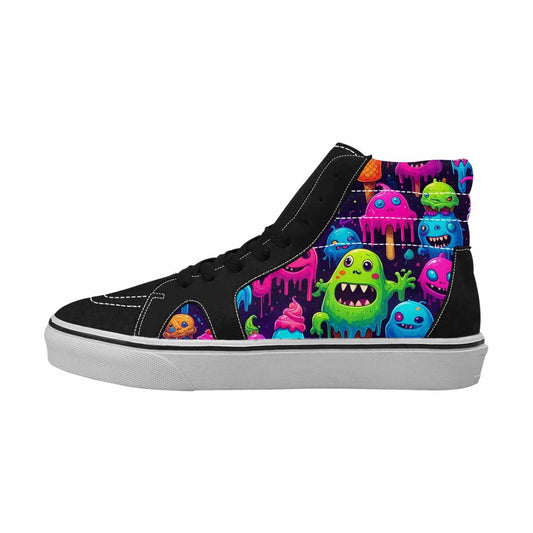 WOMEN'S Ice Cream Monsters - High Top Canvas Vibrant Chaos Sneakers