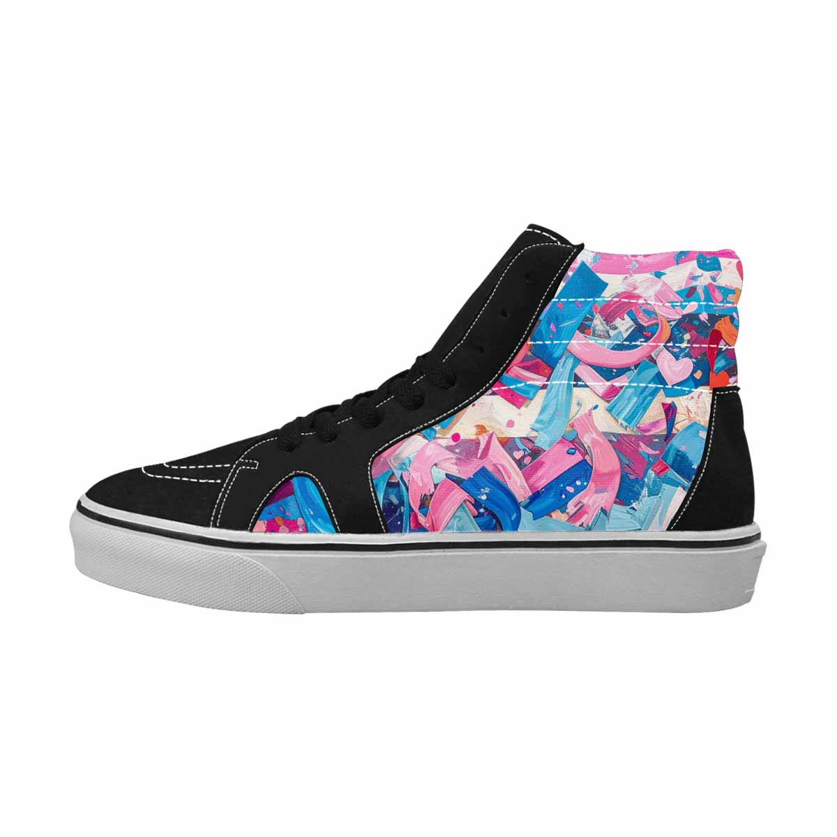 MEN'S Transgender Pride Flag High Top Canvas Cottagecore Sneakers