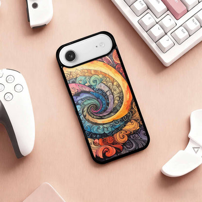 iPhone 17 Air Case — Tie Dye Swirls Black White Tie, Personalized Phone Case