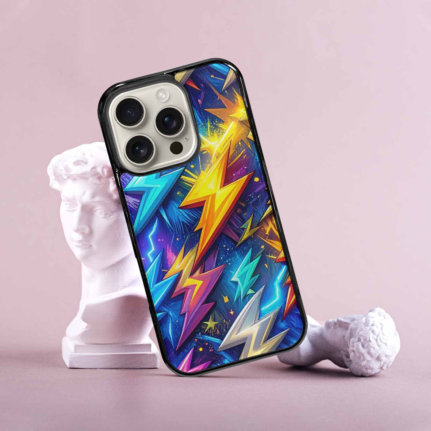 iPhone 16 Pro Case — Lightning Bolt Storm Pattern Hundreds Of, Custom Art Phone Cover
