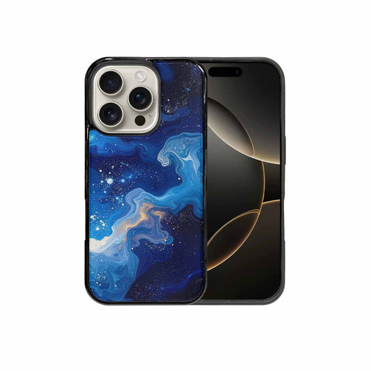 iPhone 16 Pro Case — Galaxy Art Blue Starfield Small Galaxy, Custom Designed Case Cover