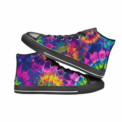 MEN'S Tie Dye - High Top Canvas Vibrant Chaos Sneakers