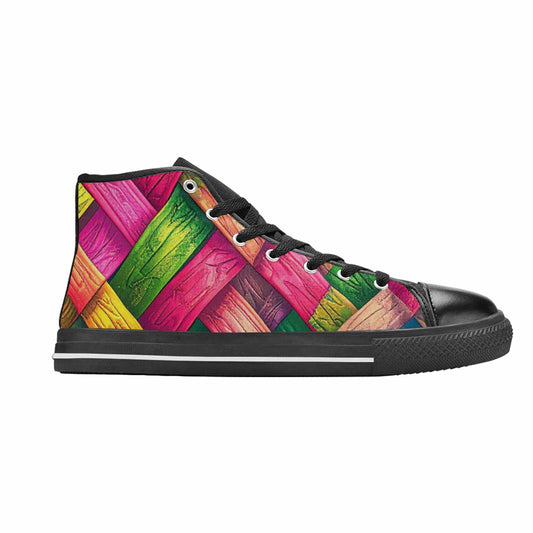 MEN'S Polysexual Flag Color High Top Canvas Wallpaper Art Custom Sneakers