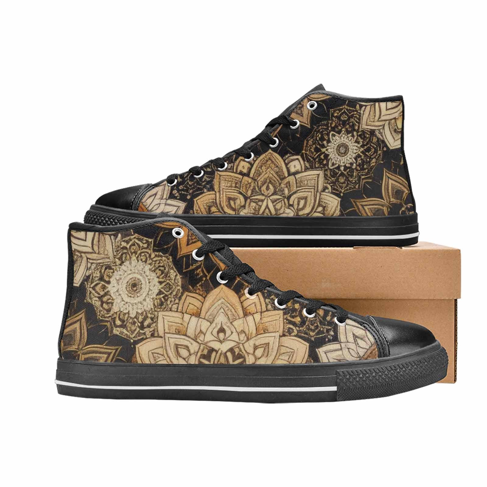 MEN'S Mandala High Top Canvas Cottagecore Custom Sneakers