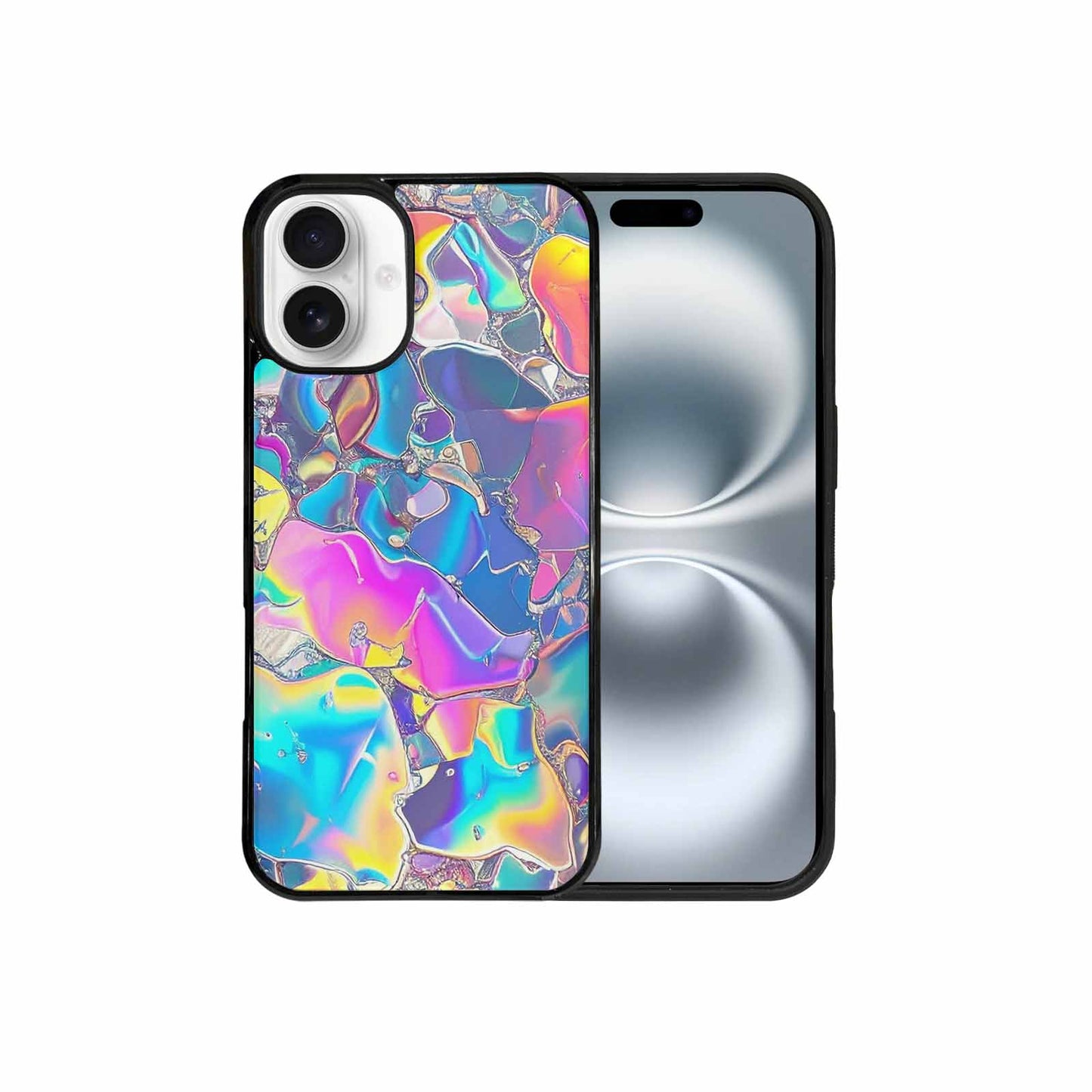 iPhone 16 Plus Case — Holographic Iridescent Shimmer Pattern Hundreds Of, Custom Printed Phone Case