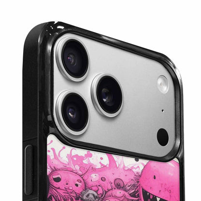 iPhone 17 Pro Case — Black Pink Ink Monsters General Cartoon, Customized Protective Case