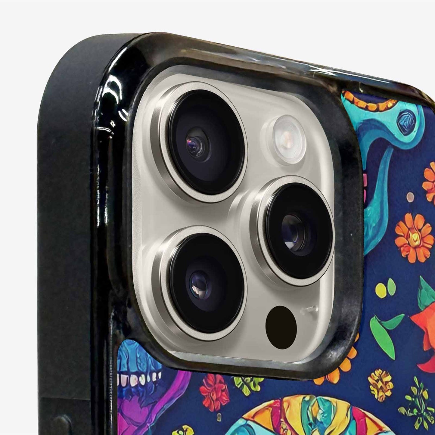 iPhone 16 Pro Max Case — Rainbow Sugar Skull Weave, Custom Print Case Cover