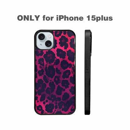 iPhone 15 Plus Case — Leopard Print Dark, Personalized Phone Case