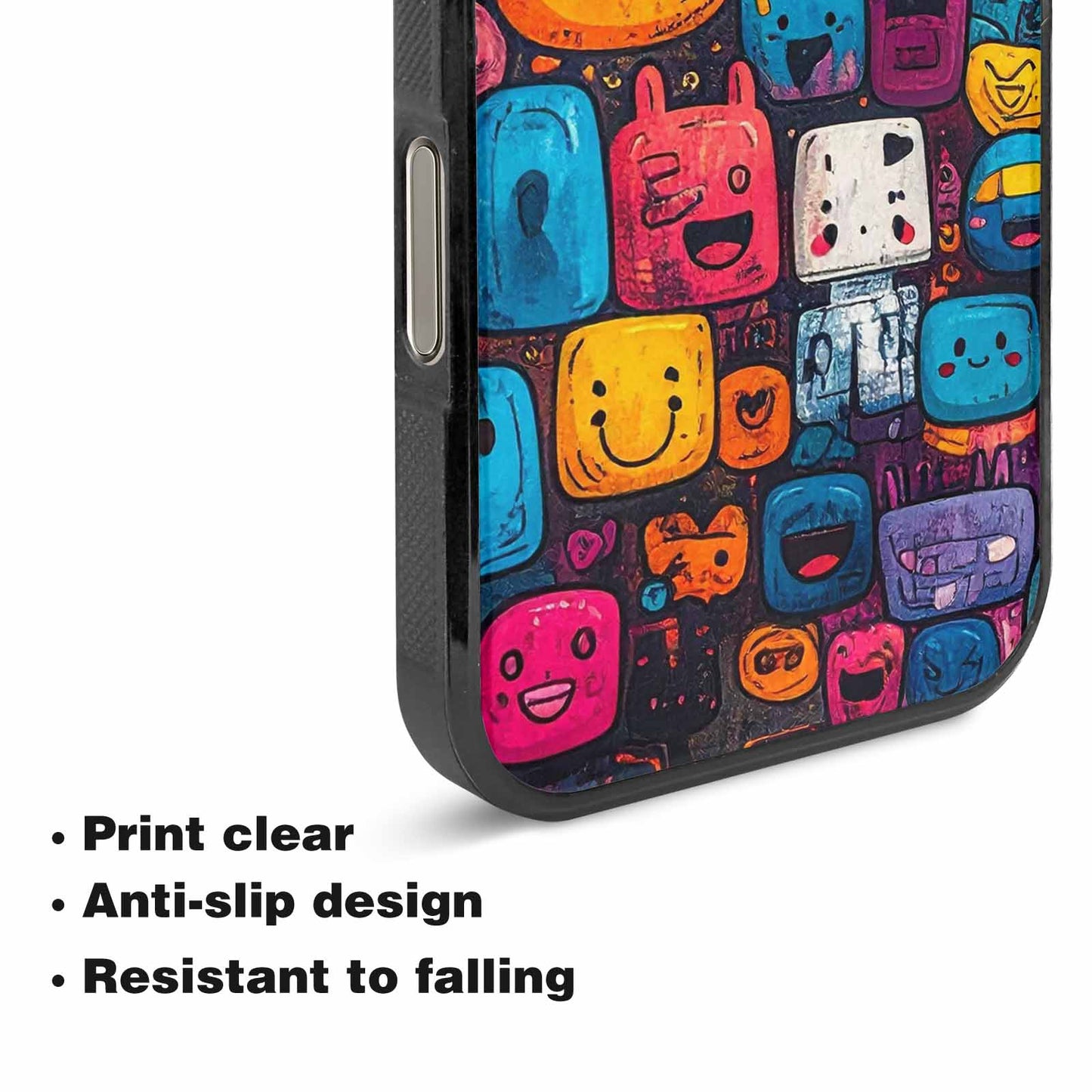 iPhone 16 Pro Case — Hand Drawn Icon Doodle Pattern Hundreds, Custom Printed Phone Case