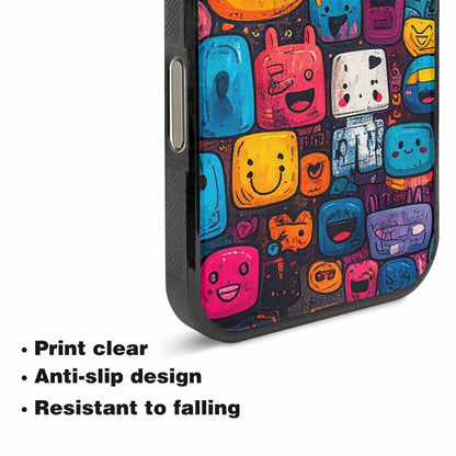iPhone 16 Pro Case — Hand Drawn Icon Doodle Pattern Hundreds, Custom Printed Phone Case