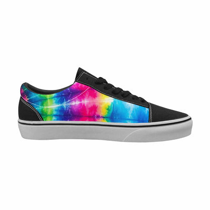 WOMEN'S Tie Dye Acid Wash Color Canvas Lace-Up Surreal Custom Sneakers