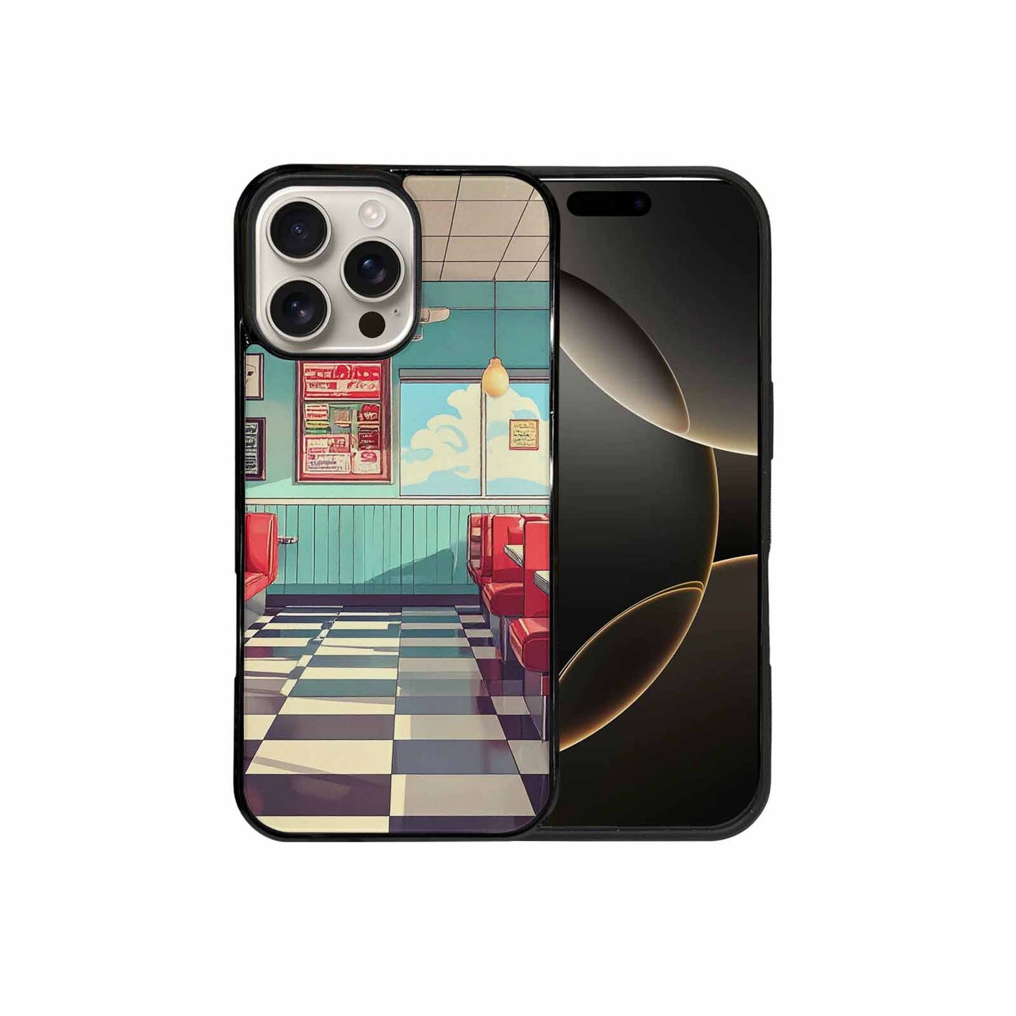 iPhone 16 Pro Max Case — 1950s Diner Cartoon Art Pattern, Original Design Phone Case