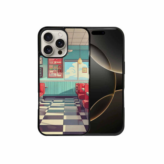 iPhone 16 Pro Max Case — 1950s Diner Cartoon Art Pattern, Original Design Phone Case