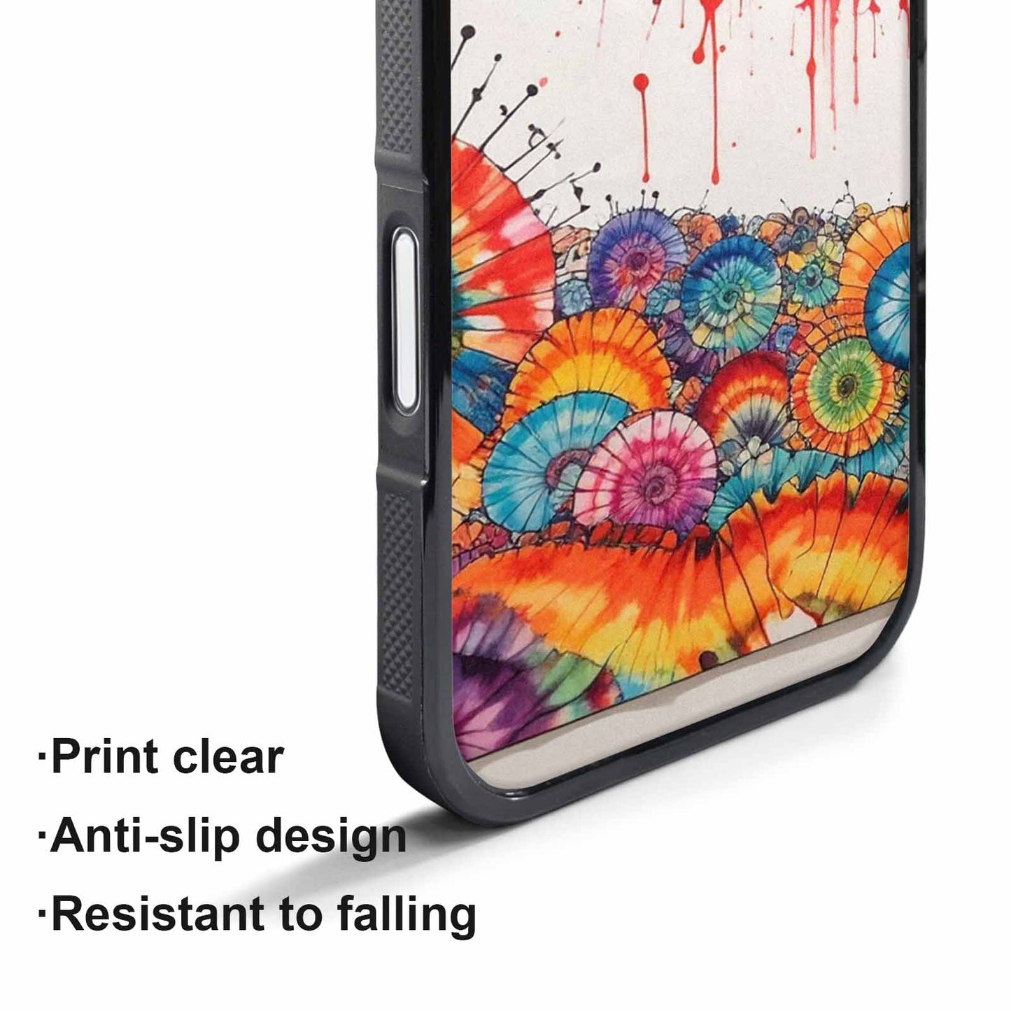 iPhone 17 Air Case — Tie Dye Swirls Black Red Tie, Customized Protective Case