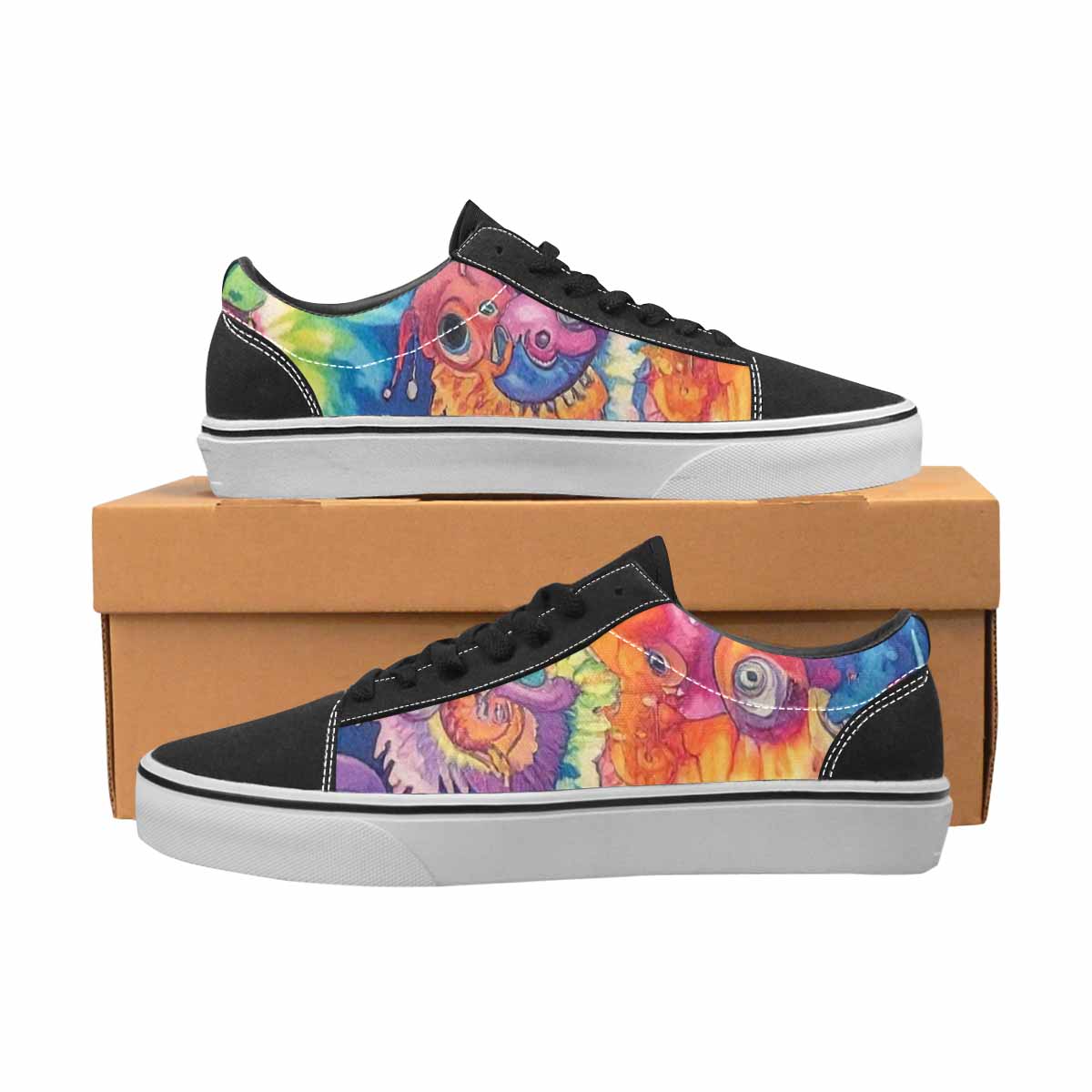 WOMEN'S Aliens  Tie Dye Lace-Up Canvas Y2K Custom Shoes
