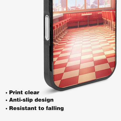 iPhone 16 Case — 1950s Diner Cartoon Art Pattern, Custom Phone Case