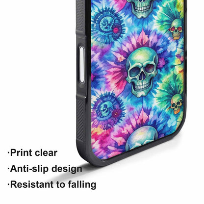 iPhone 17 Pro Max Case — Tie Dye Skull Art Gothic Skulls, Custom Designed Case Cover