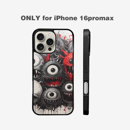iPhone 16 Pro Max Case — Multi Eye Monster Black Red Ink, Original Design Phone Case