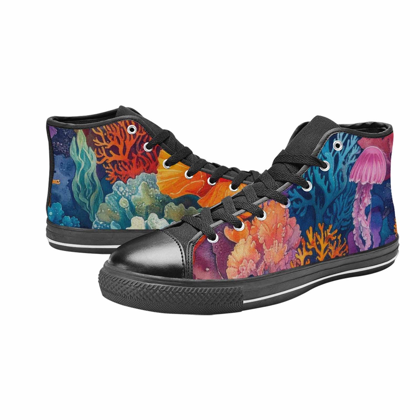 MEN'S Fish Scale Coral High Top Canvas Aesthetic Sneakers