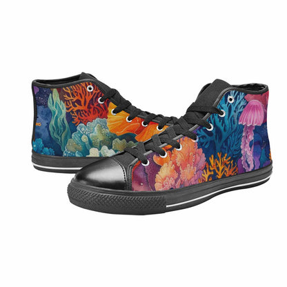 MEN'S Fish Scale Coral High Top Canvas Aesthetic Sneakers